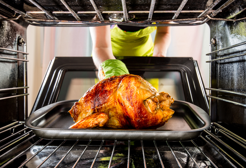 Thanksgiving Turkey in oven